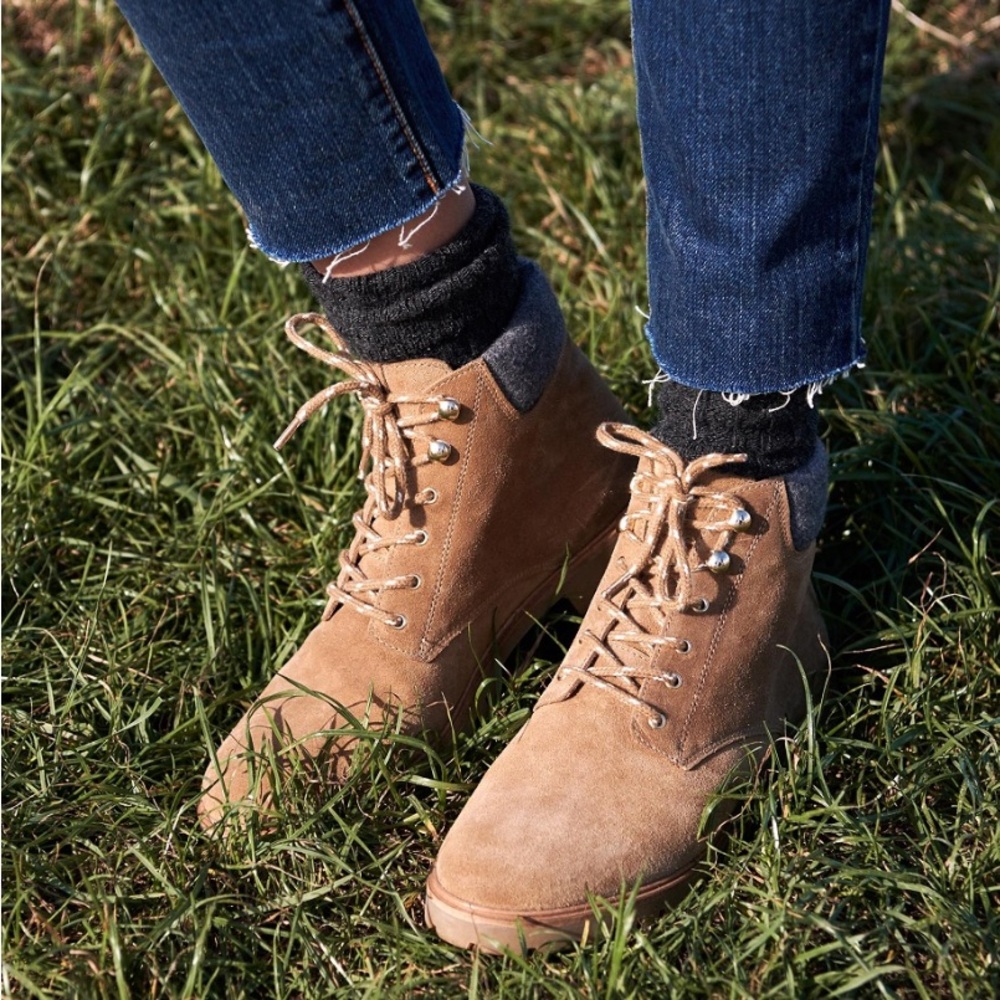 Sézane Bottines Raphael Beige Leather Ankle Boots US 8